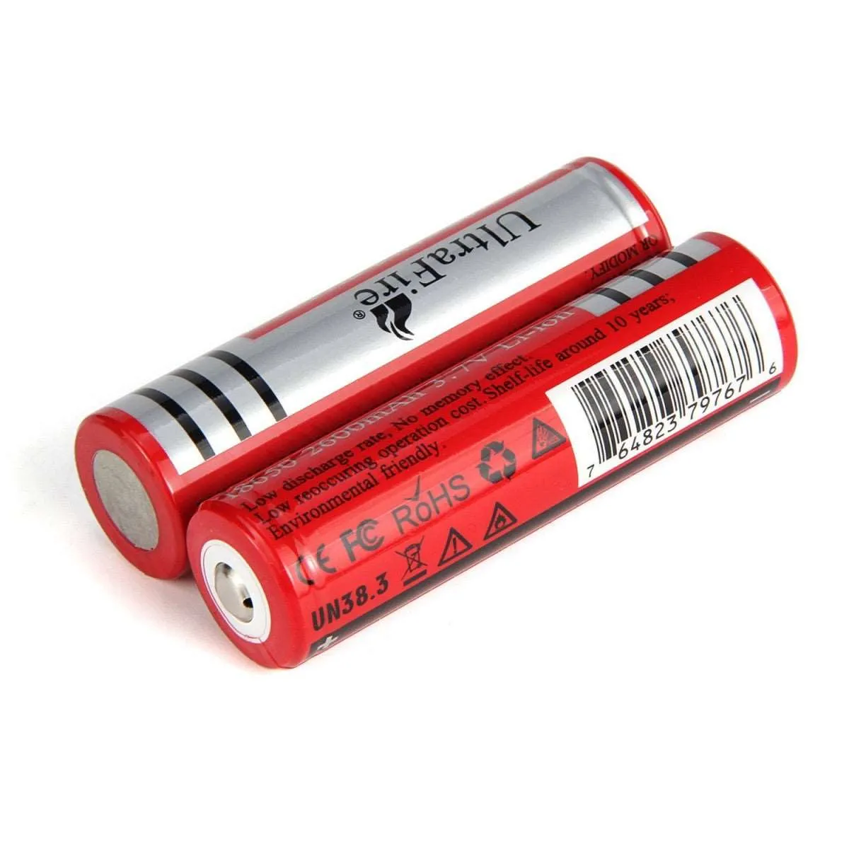 18650 2600mAh 3.7V Rechargeable Batteries (2-Pack) - With Protection Board