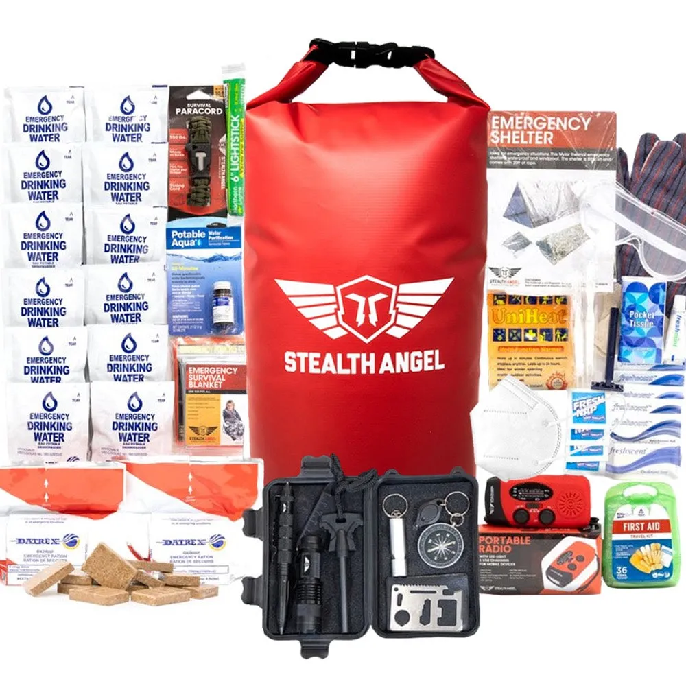 2 Person Survival Dry Bag  /  Waterproof Emergency Kit (72 Hours) Stealth Angel Survival