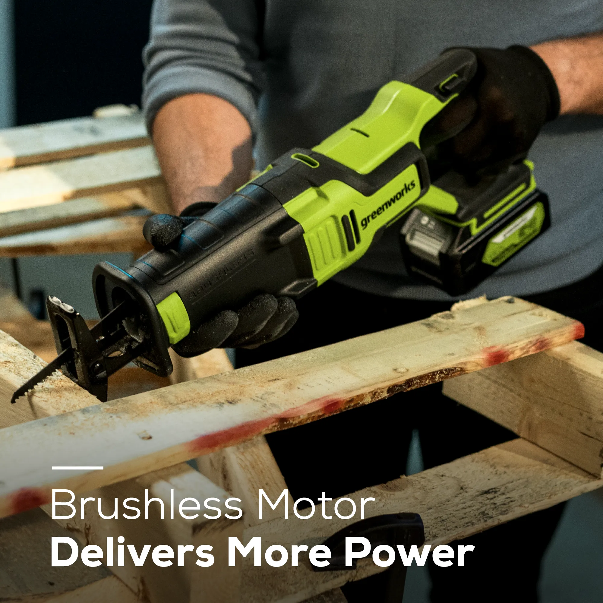 24V 1-1/8" Brushless Reciprocating Saw w/ 4.0Ah Battery & Charger