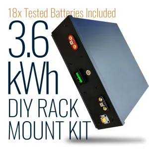 3.6kWh Rack Mount Kit 36v with x18 Tested Batteries