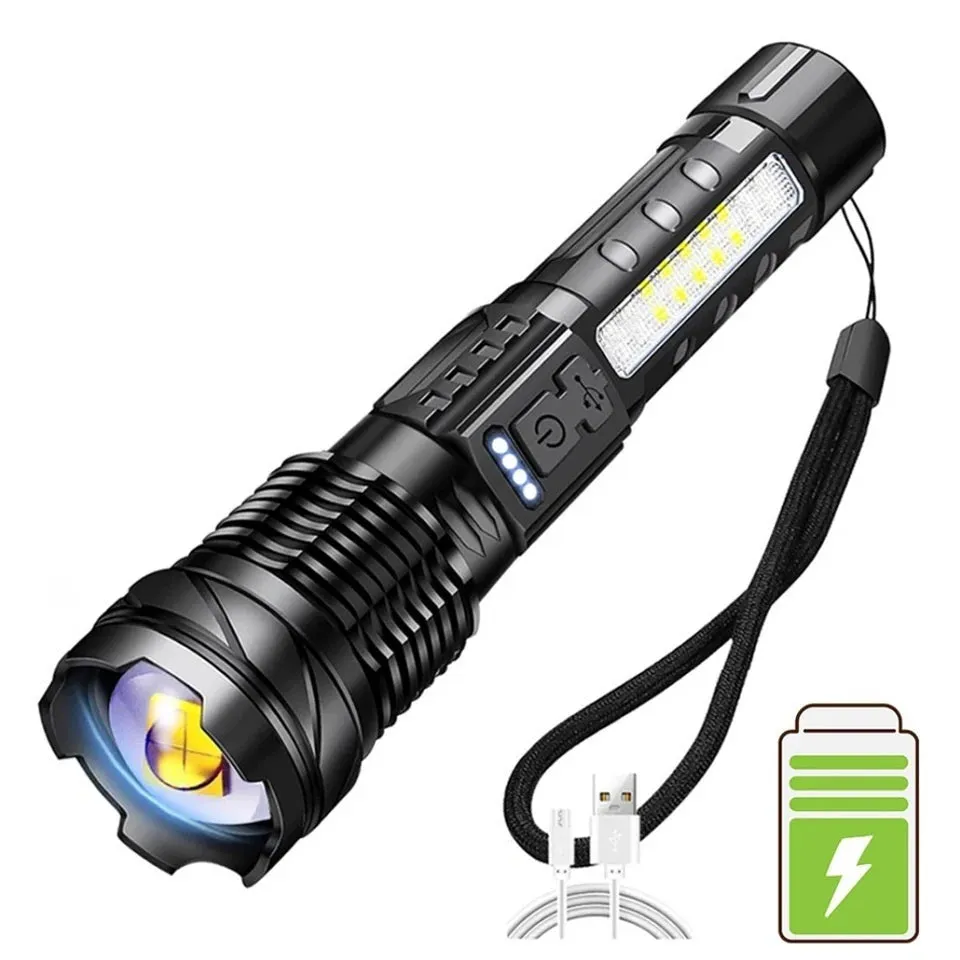 A76 XHP50 LED Flashlight – 2300 Lumens, USB Rechargeable, Waterproof, 7 Modes for Camping & Outdoor Adventures