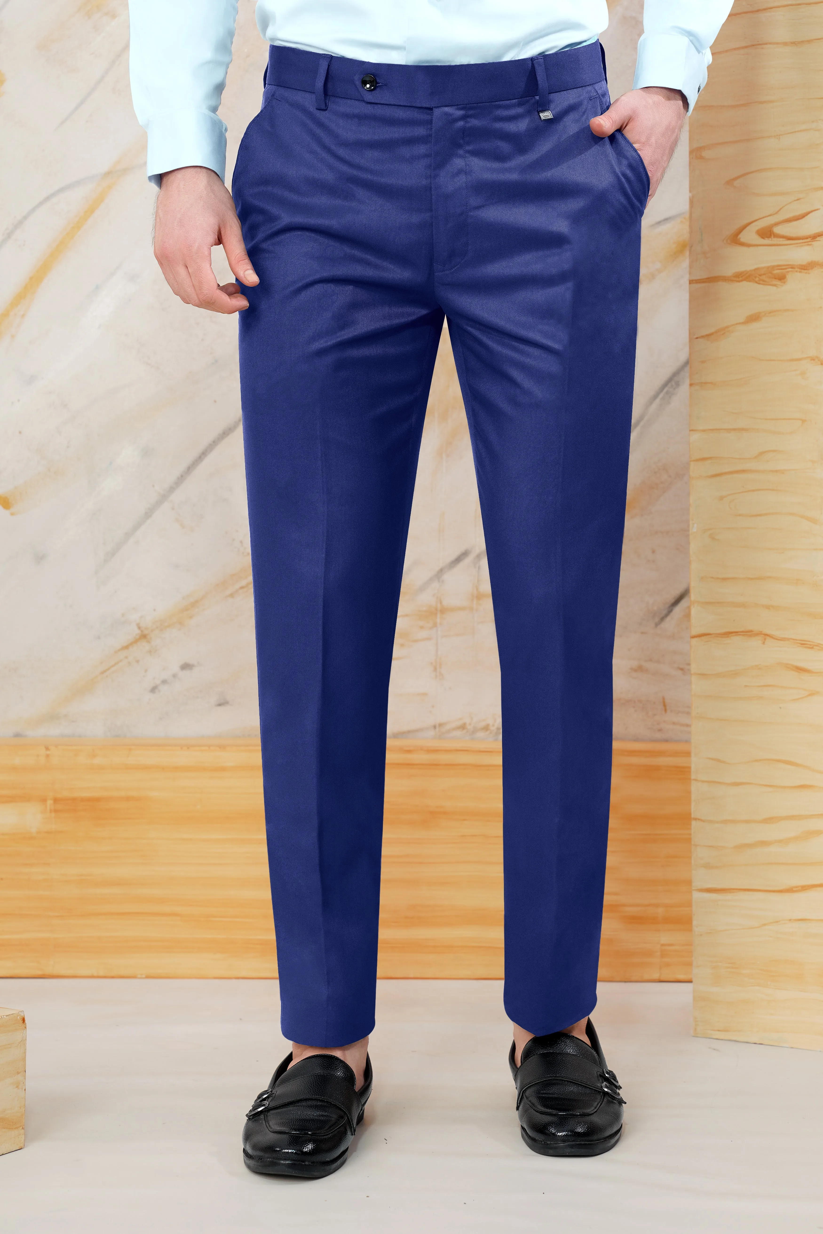 Admiral Blue Wool Rich Pant