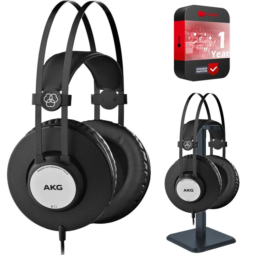 AKG Pro Audio K72 Closed-Back Studio Headphones   Warranty Bundle