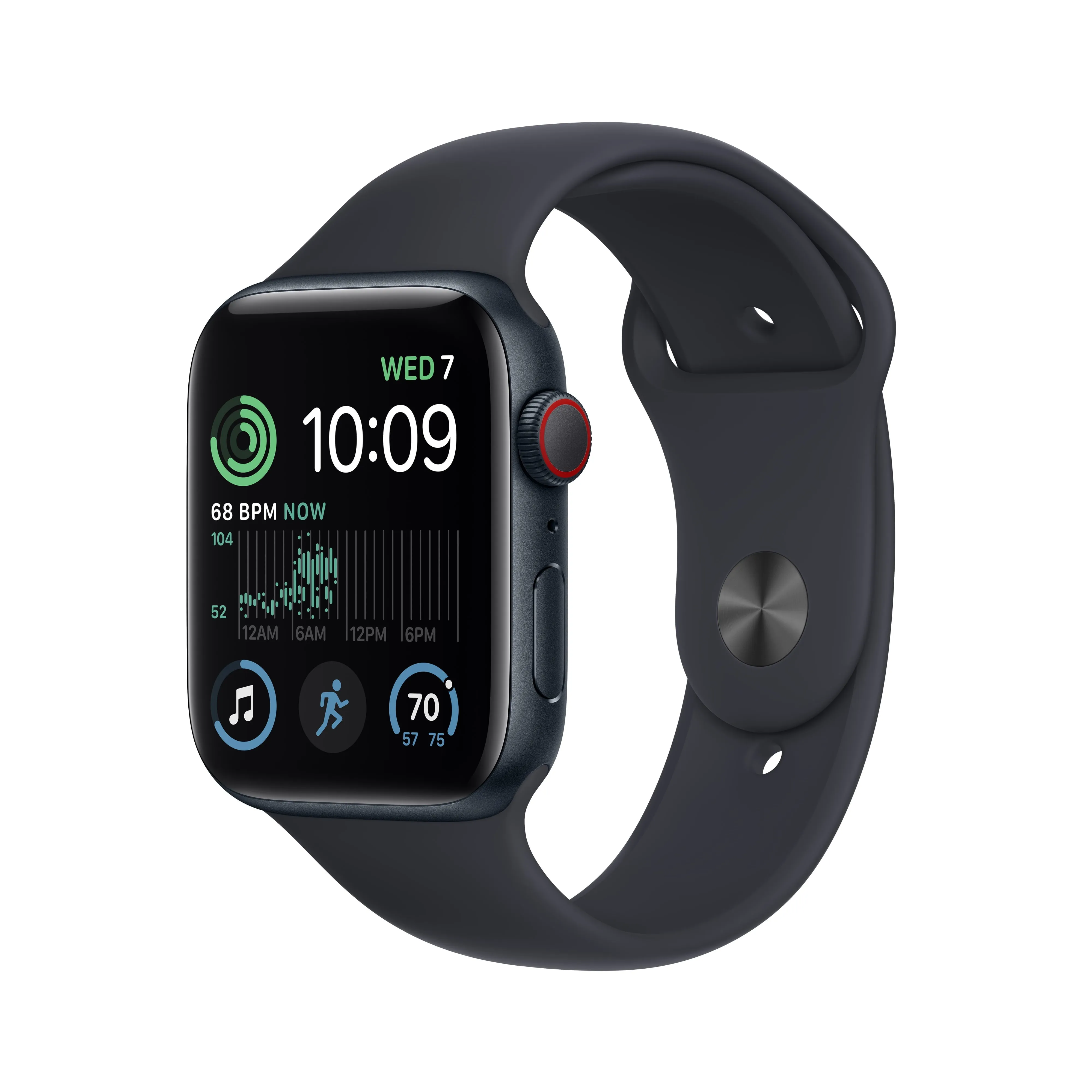 Apple Watch SE (2nd Gen) [GPS  Cellular 44mm] Smart Watch w/Midnight Aluminum Case & Midnight Sport Band - M/L.