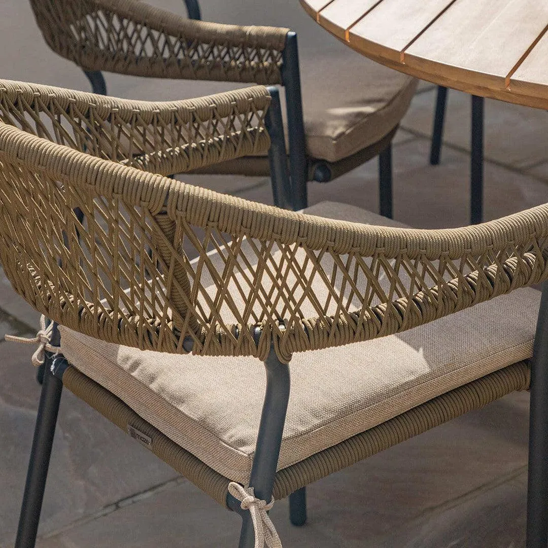 Bali Rope Weave 6 Seat Round Outdoor Dining Set