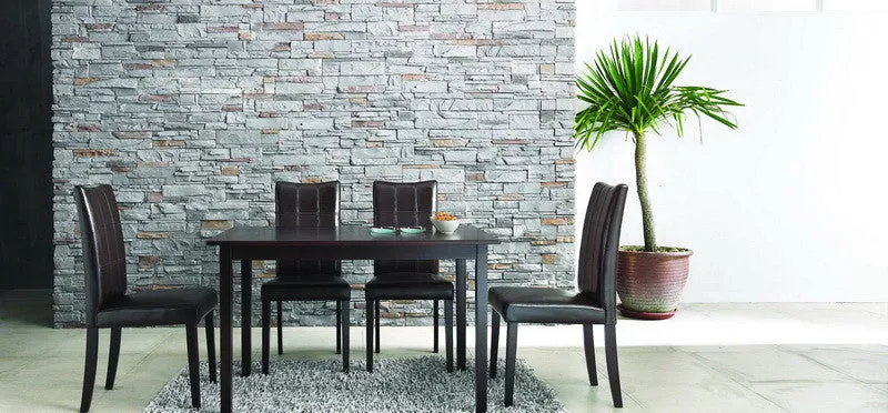 Baxton Studio Eden Dark Brown 5 Piece Modern Dining Set