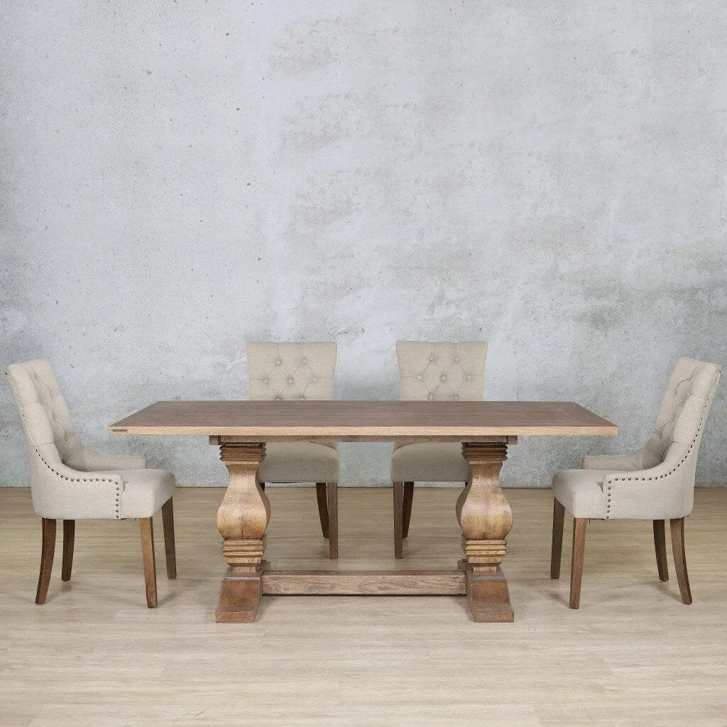 Belmont Wood Top & Duchess 6 Seater Dining Set