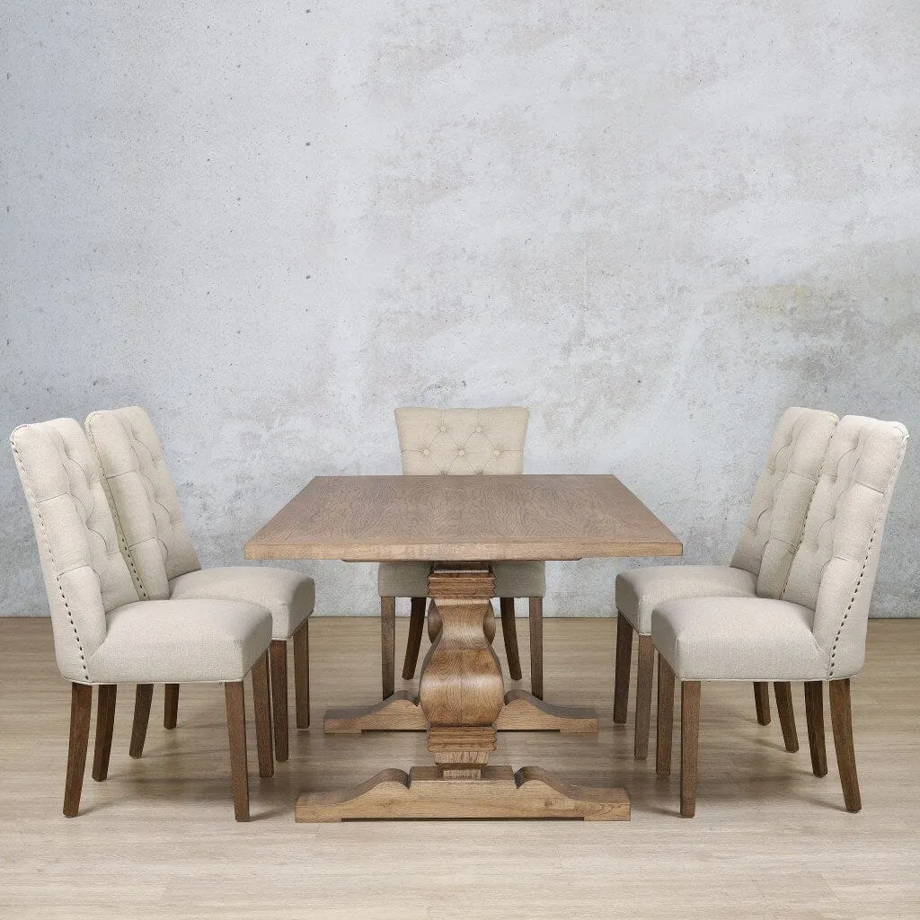 Belmont Wood Top & Duchess 6 Seater Dining Set