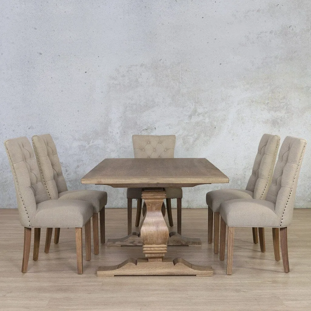 Belmont Wood Top & Duchess 6 Seater Dining Set