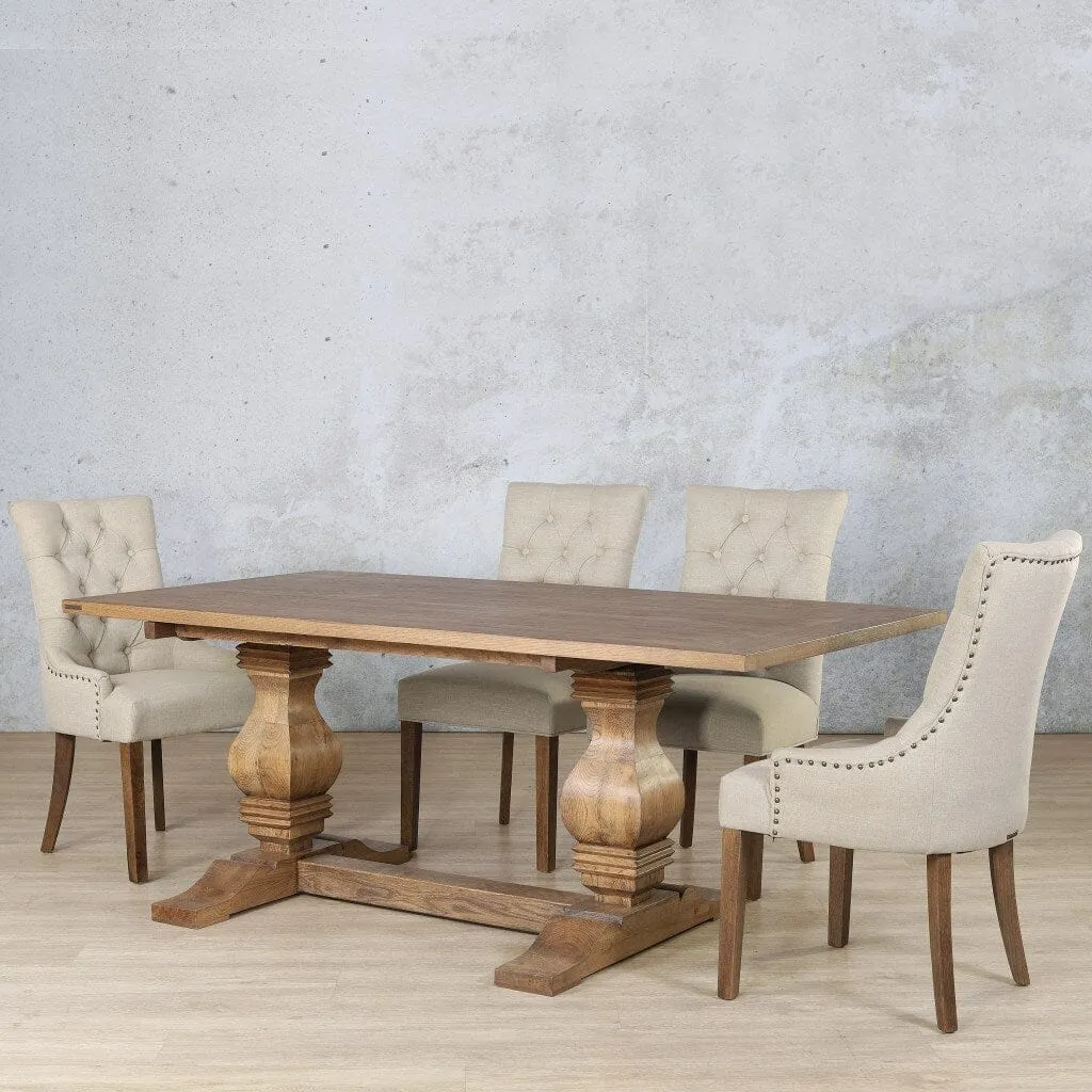 Belmont Wood Top & Duchess 6 Seater Dining Set