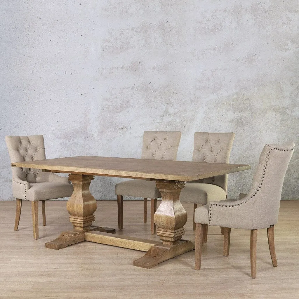 Belmont Wood Top & Duchess 6 Seater Dining Set