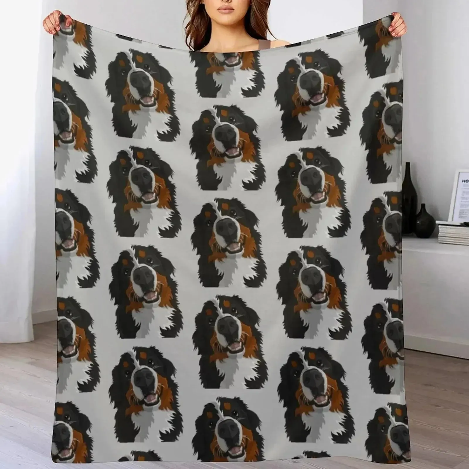 Bernese Mountain Dog Throw Blanket Luxury Designer Blanket Sleeping Bag Blanket Fashion Sofa Blankets