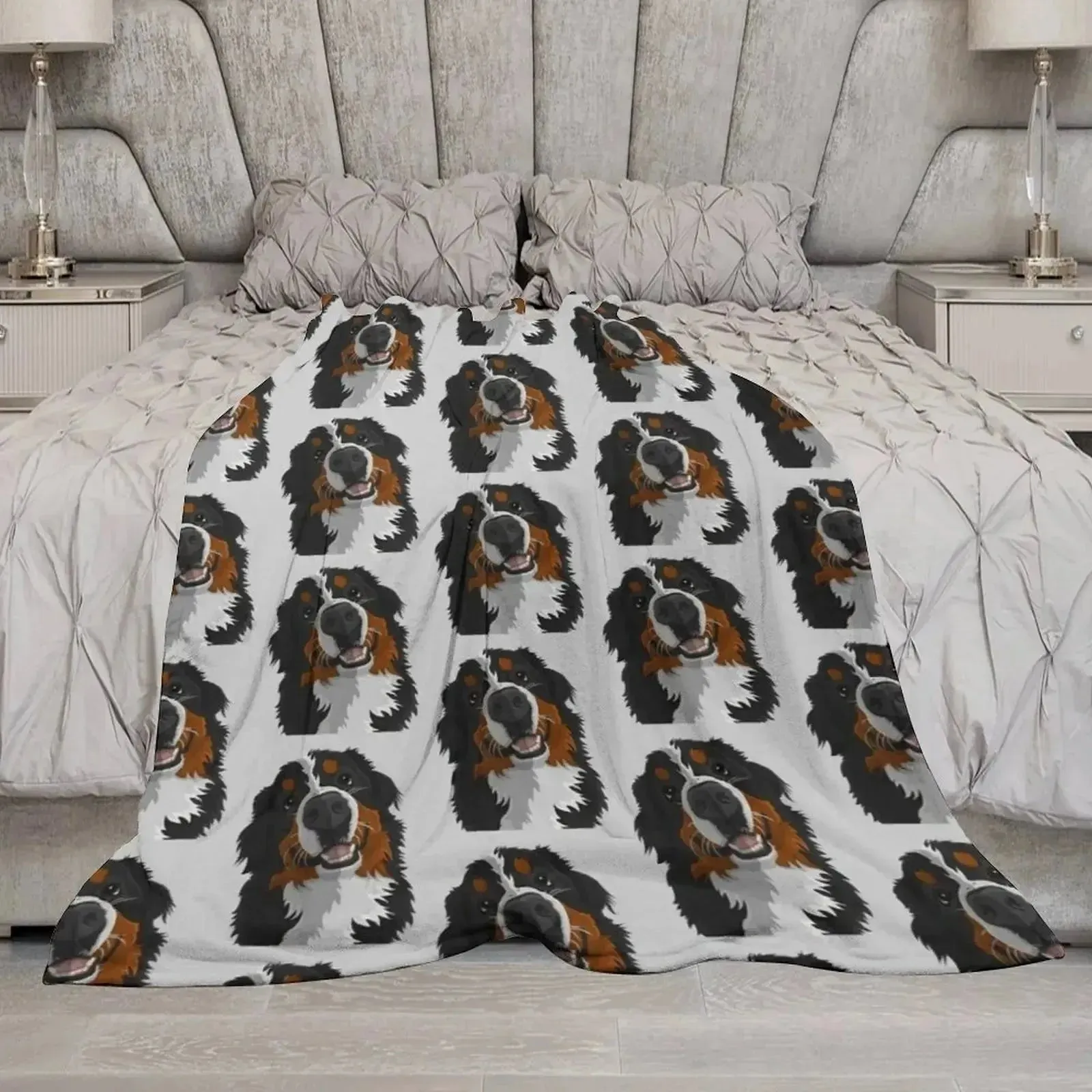 Bernese Mountain Dog Throw Blanket Luxury Designer Blanket Sleeping Bag Blanket Fashion Sofa Blankets