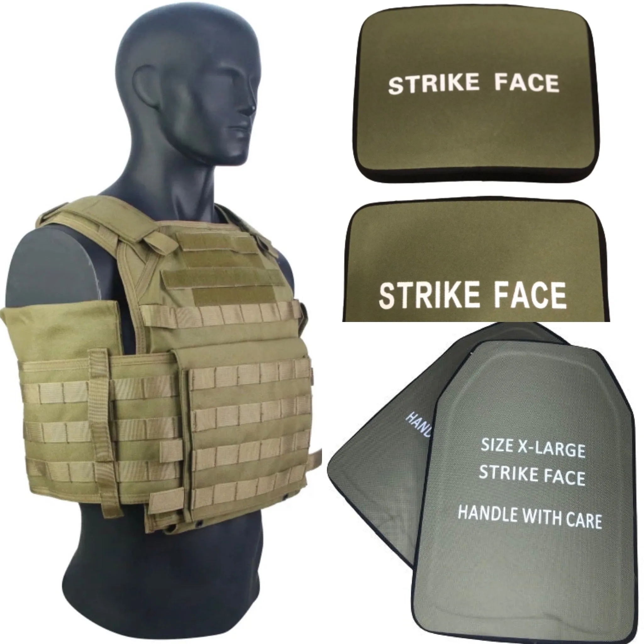 BIG BOY VEST XL COMBO PACKAGE LIGHTWEIGHT LEVEL IV (2) 10x13.5 Front/Back Plates (2) 6x8 Side Plates (LVL III PE)