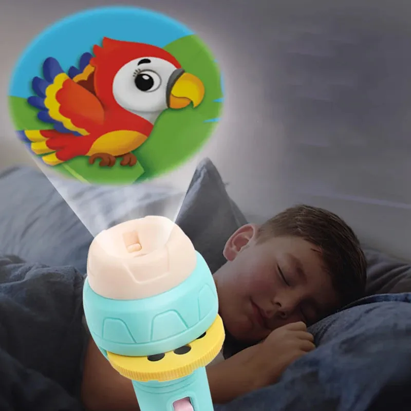 Cartoon Flashlight Projector Toy for Baby Sleeping Storytime