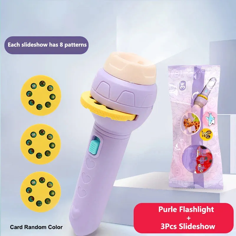 Cartoon Flashlight Projector Toy for Baby Sleeping Storytime