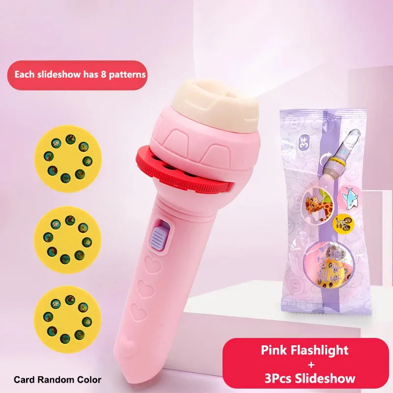 Cartoon Flashlight Projector Toy for Baby Sleeping Storytime