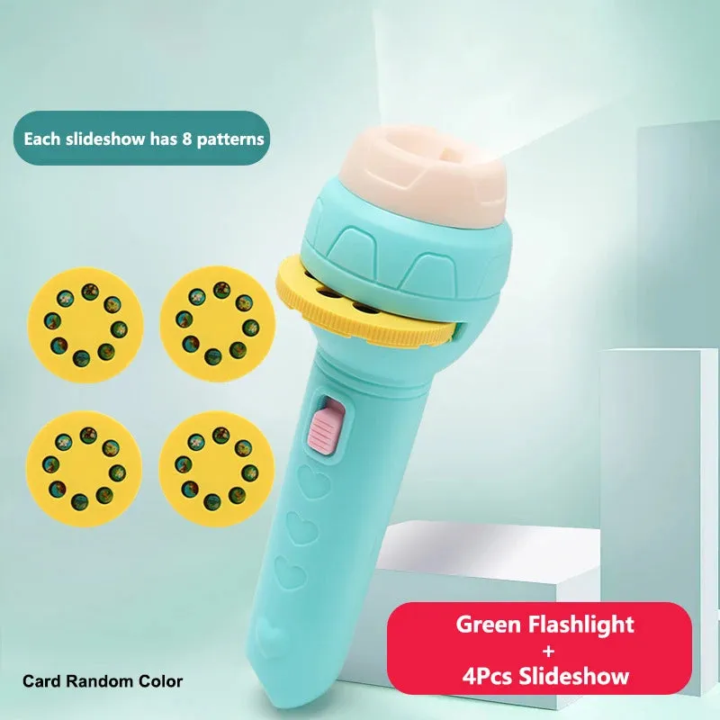 Cartoon Flashlight Projector Toy for Baby Sleeping Storytime