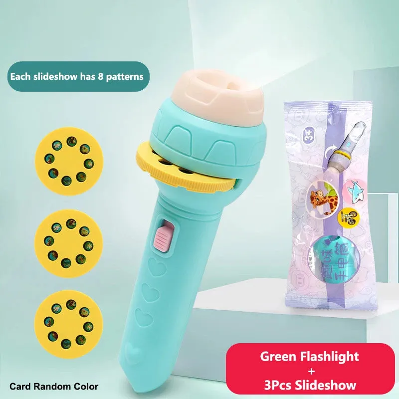 Cartoon Flashlight Projector Toy for Baby Sleeping Storytime