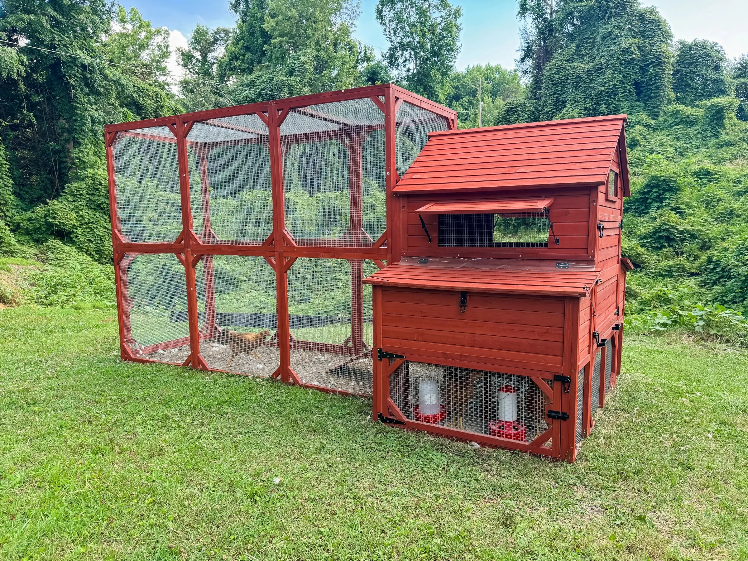 Chicken Coop for 10  Chickens – Rhode Island Homestead XL Coop with Run Extension