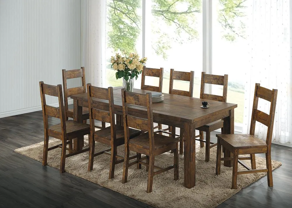 Coleman 7-piece Rectangular Dining Set Rustic Golden Brown