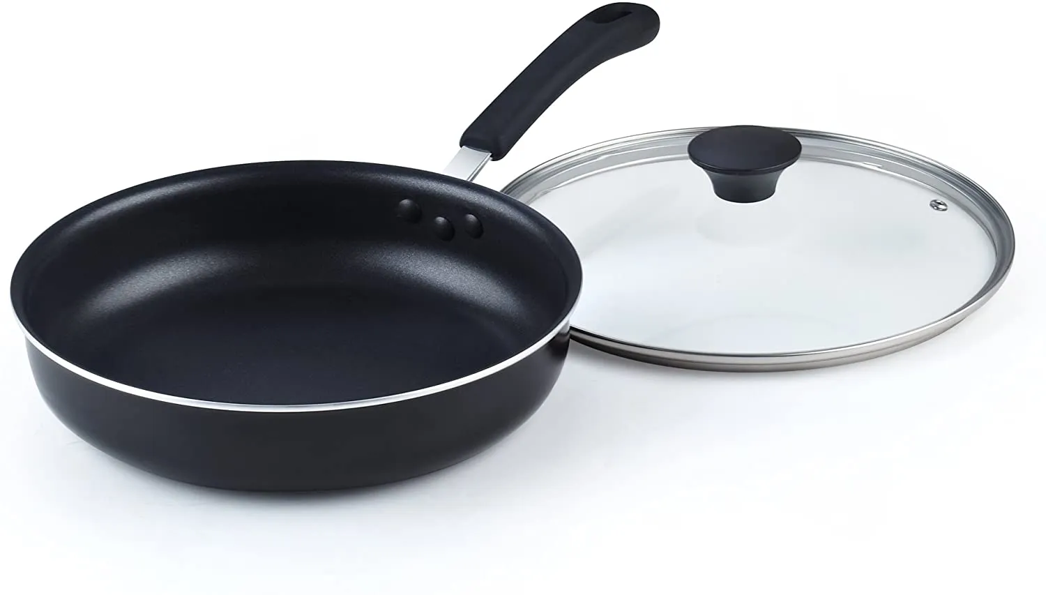 Cook N Home 10.5-Inch/3.5 Quart Nonstick Deep Saute Fry Pan/Jumbo Cooker with Lid, Black