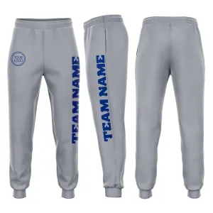 Custom Gray Royal Fleece Jogger Sweatpants