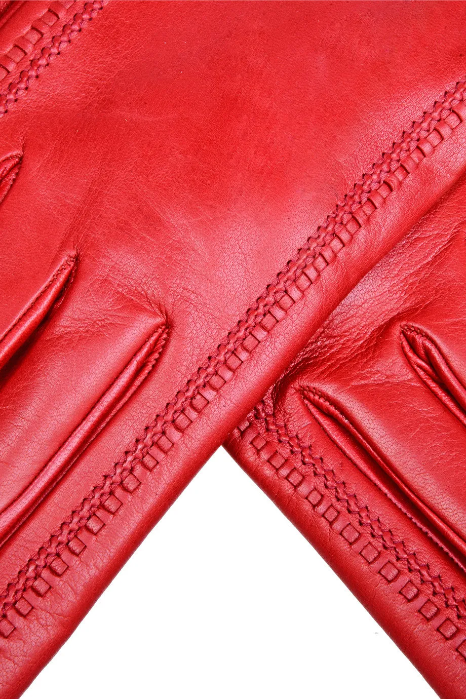 DEMI GERDA Red Leather Seams Women Gloves