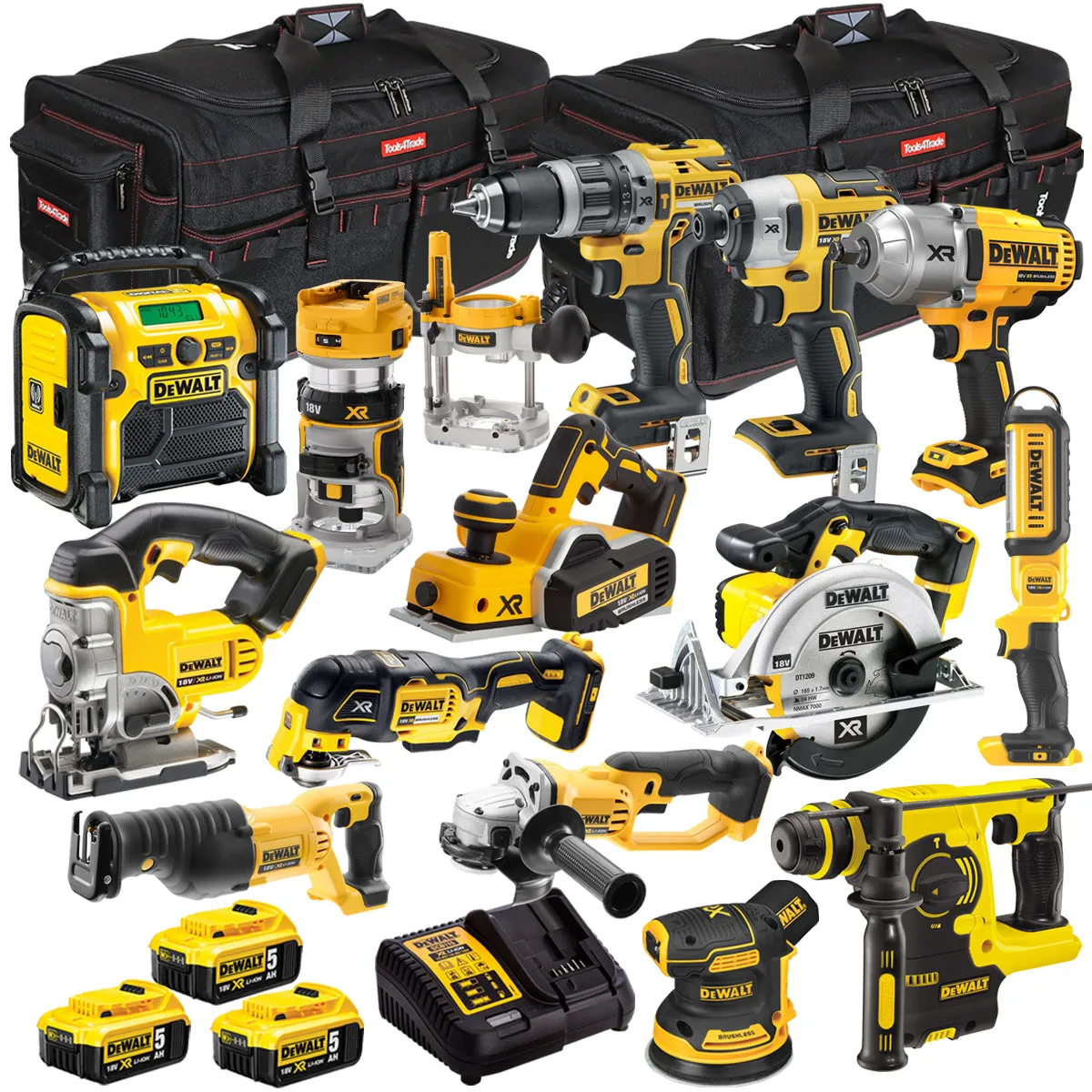 Dewalt 18V 14 Piece Power Tool Kit with 3 x 5.0Ah Battery & Charger T4TKIT-488