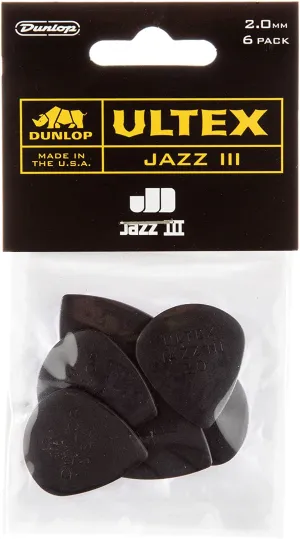 Dunlop 427P2.0 Ultex Jazz Guitar Picks 2.0mm 6-pack