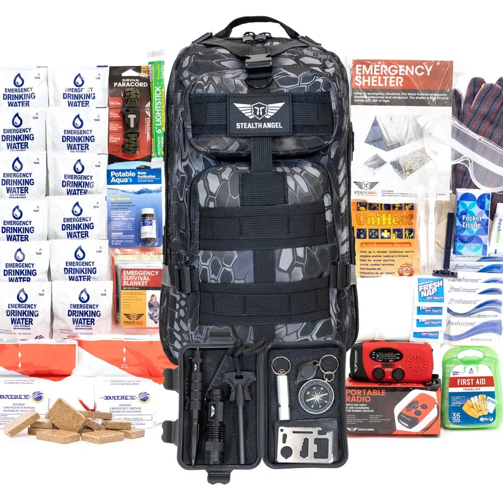 Earthquake Preparedness Kit  1 Person (144 Hour) Backpack Stealth Angel Survival