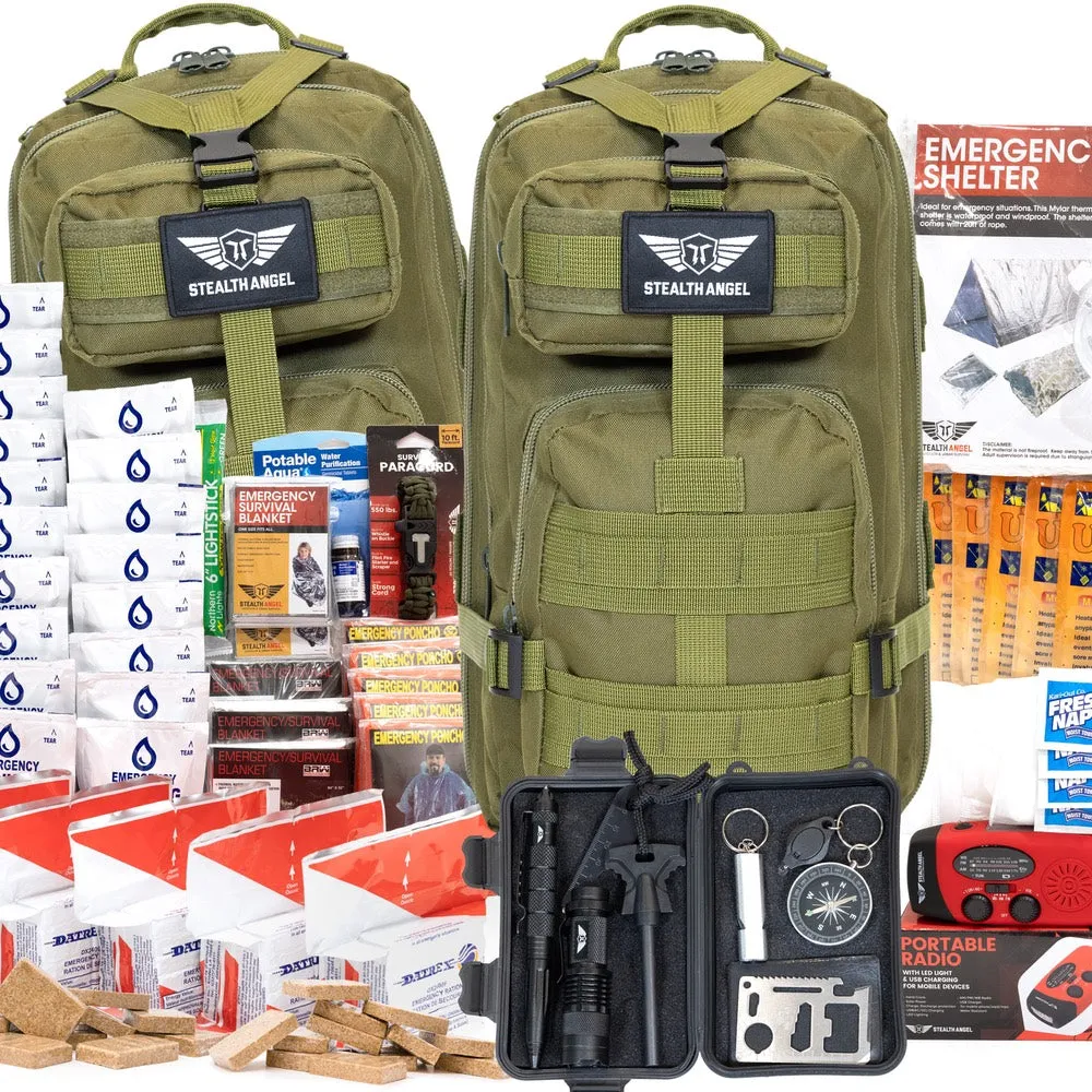 Earthquake Preparedness Kit 4 Person (144 Hour) Backpack Stealth Angel Survival