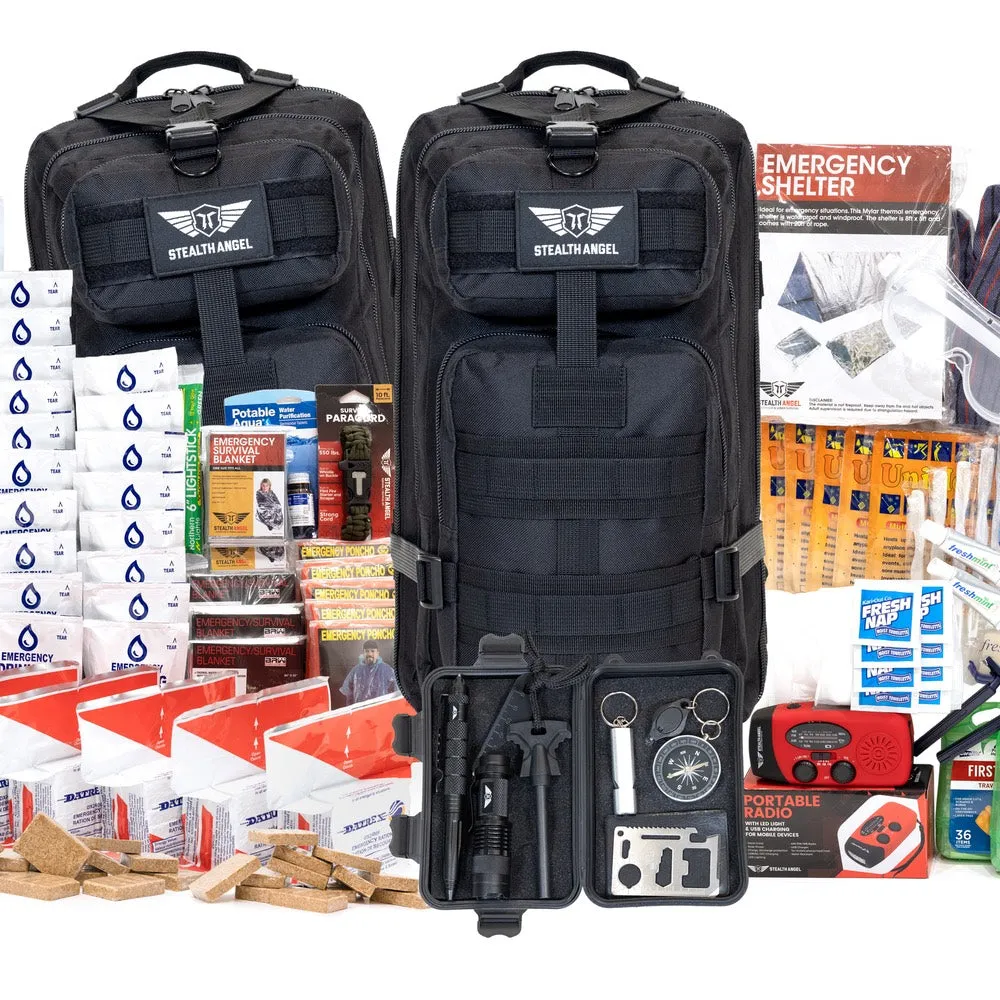 Earthquake Preparedness Kit 4 Person (144 Hour) Backpack Stealth Angel Survival