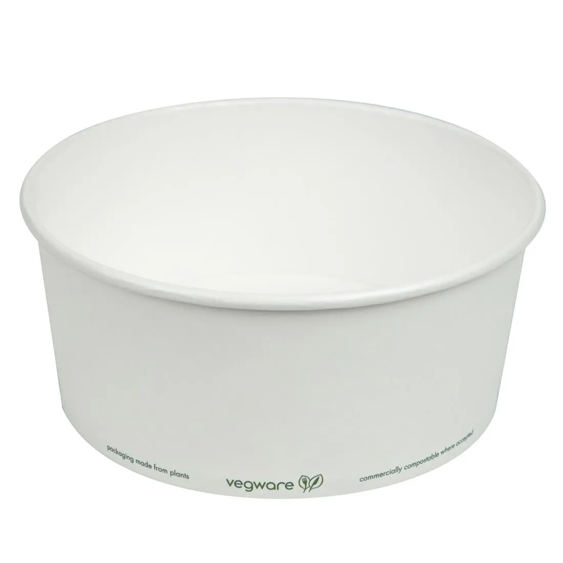 FS178 Vegware 185-Series Compostable Bon Appetit Wide PLA-lined Paper Food Bowls 48oz (Pack of 300)