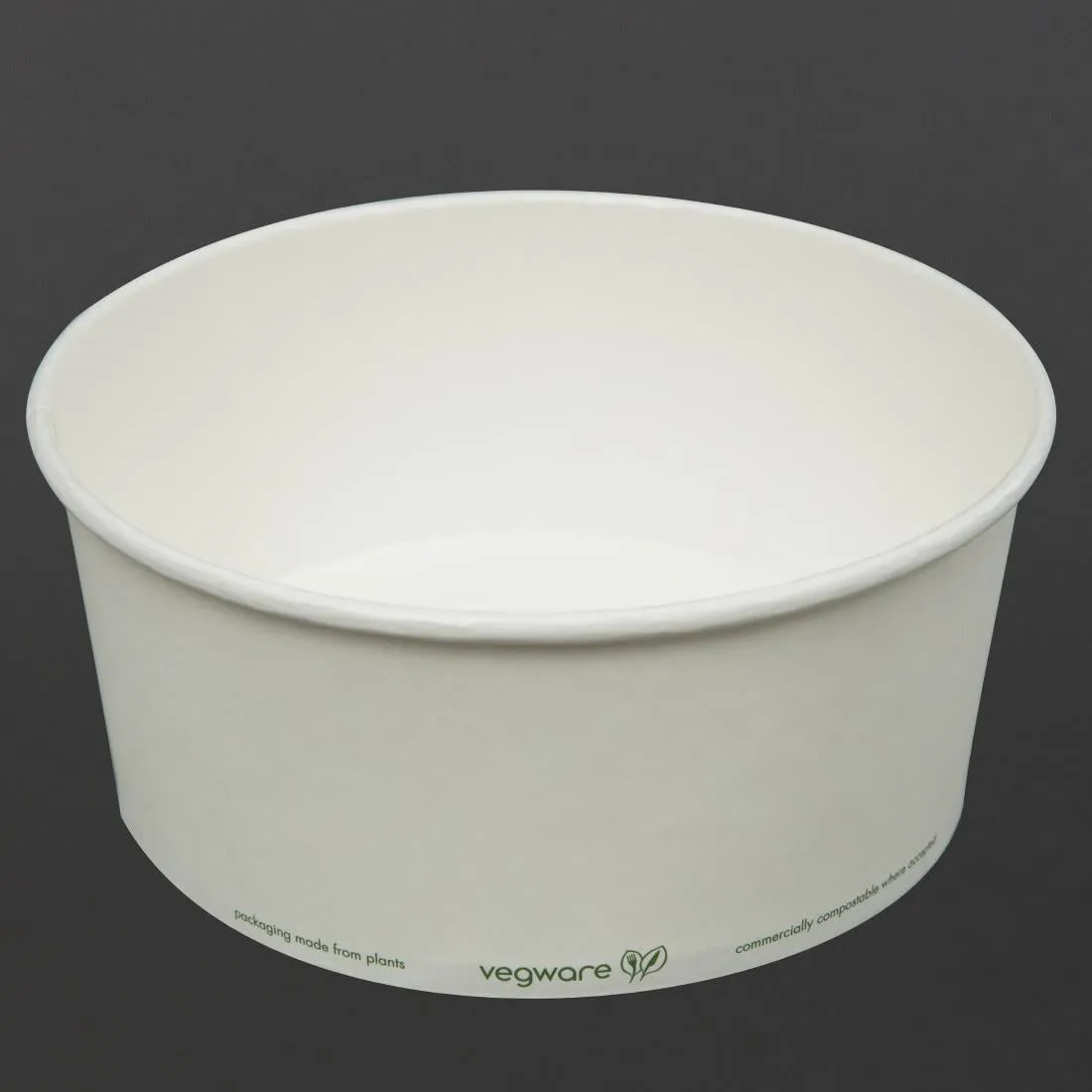 FS178 Vegware 185-Series Compostable Bon Appetit Wide PLA-lined Paper Food Bowls 48oz (Pack of 300)