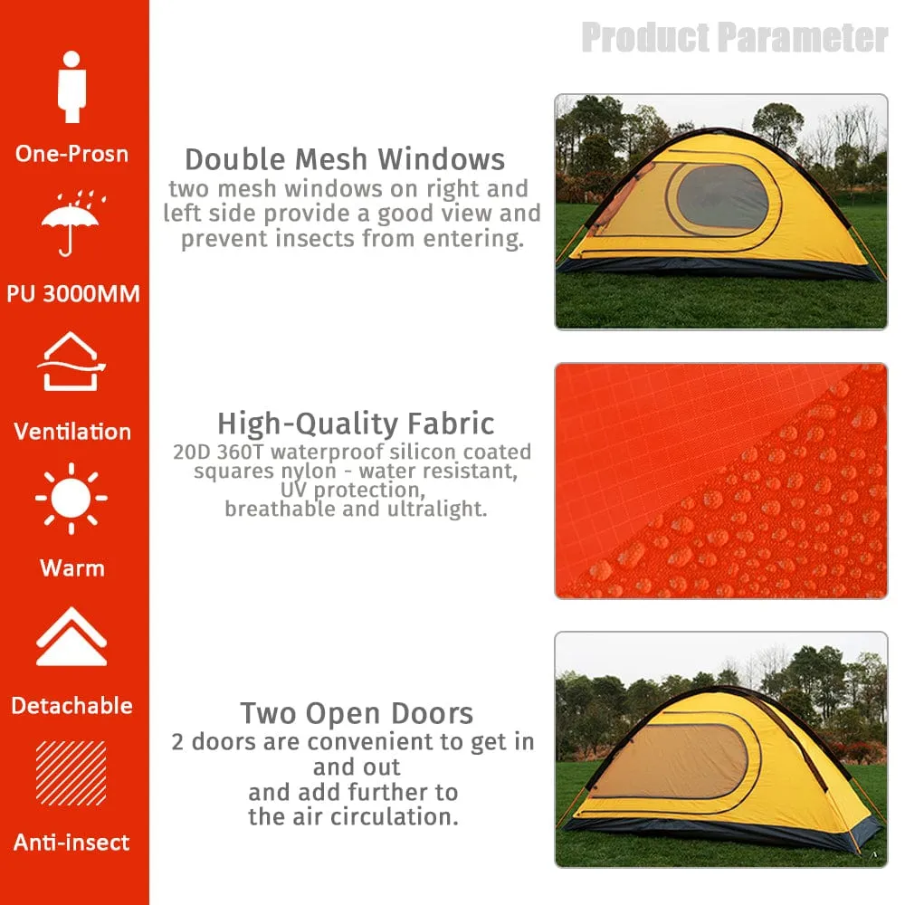 GeerTop Topwind 2 | 1 Person 3 Season Backpacking Tent