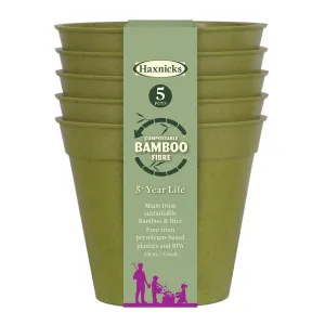 Haxnicks 5" Bamboo Pots (Pack of 5)