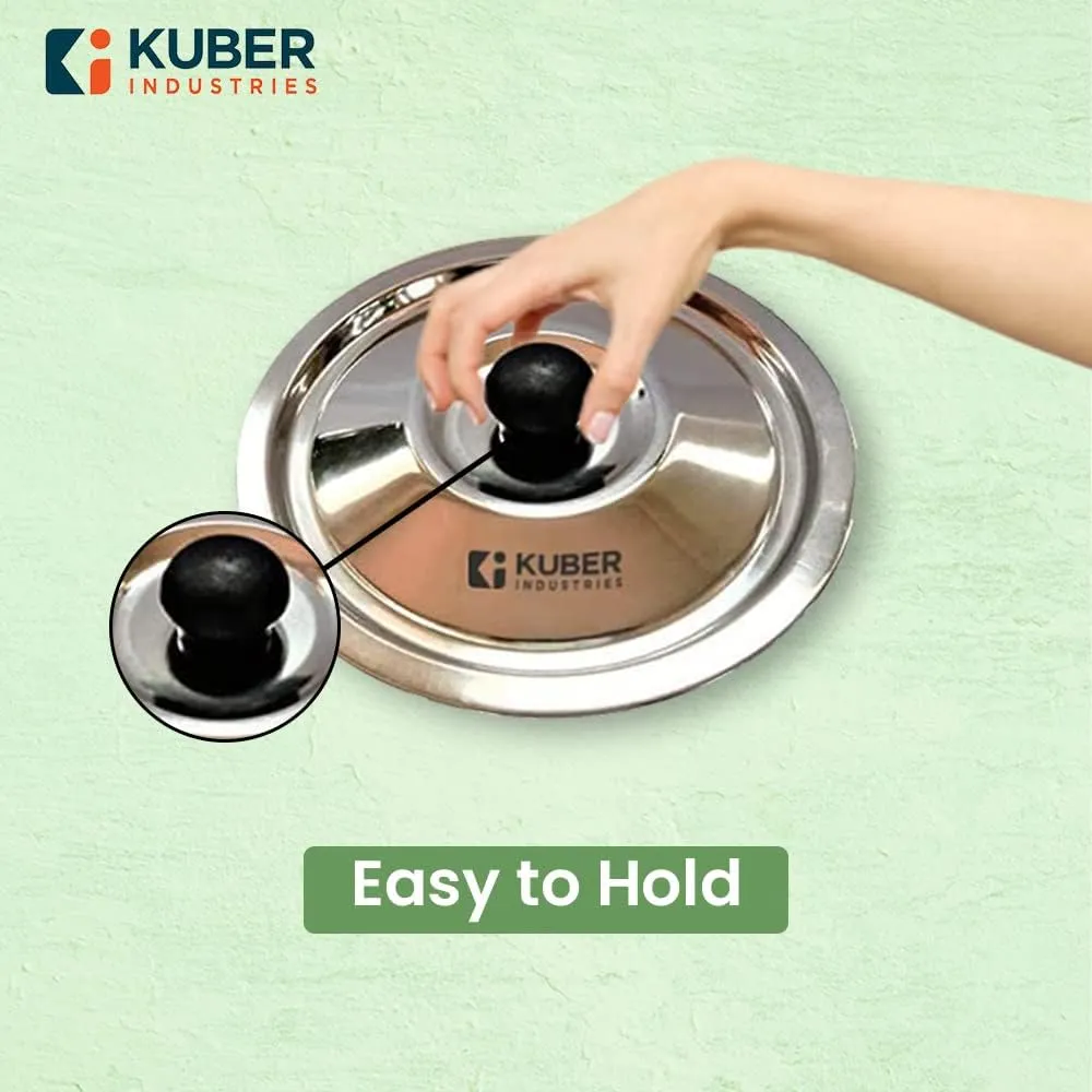 Kuber Industries (Set of 30) Universal Stainless Steel Lids for Utensils with Knob/Handle for Good Grip | Dhakkan Set for Kadai | Pan | Tawa | Pots | Easy to Hold Kitchen Utensils Cover (All Sizes)