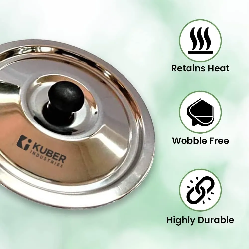 Kuber Industries (Set of 30) Universal Stainless Steel Lids for Utensils with Knob/Handle for Good Grip | Dhakkan Set for Kadai | Pan | Tawa | Pots | Easy to Hold Kitchen Utensils Cover (All Sizes)