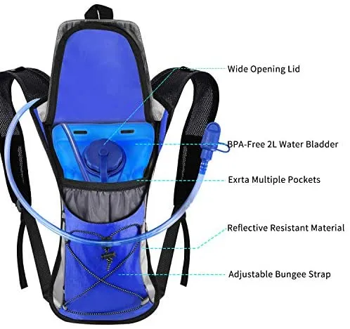 KUYOU Sports Hydration Pack with 2L Hydration Bladder