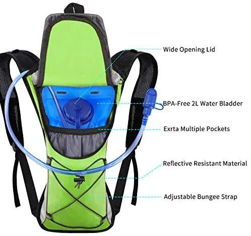 KUYOU Sports Hydration Pack with 2L Hydration Bladder