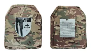 LEVEL III FRONT AND BACK (SIZE MEDIUM to LARGE) 10x12 Level III Ballistic Front and Back Plate (Curved with Shooters Cut)