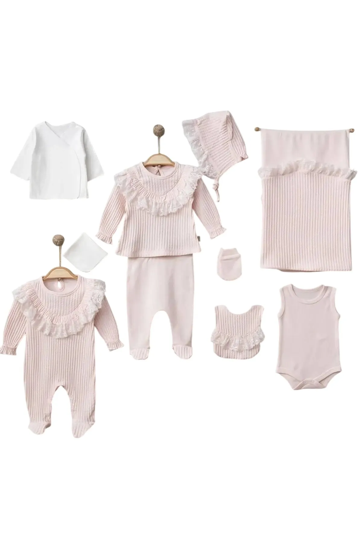 Lina Newborn Baby Girl Coming Home Set (10 Pcs)