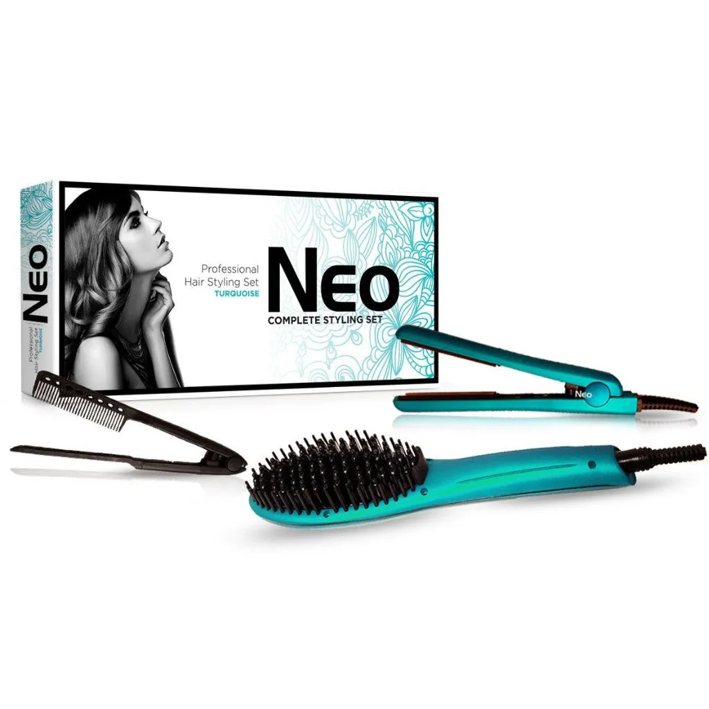 Metallic Turquoise Heated Brush Set | Set