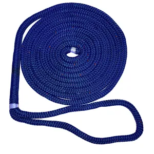 New England Ropes 3/4" X 35 Nylon Double Braid Dock Line - Blue w/Tracer [C5053-24-00035]