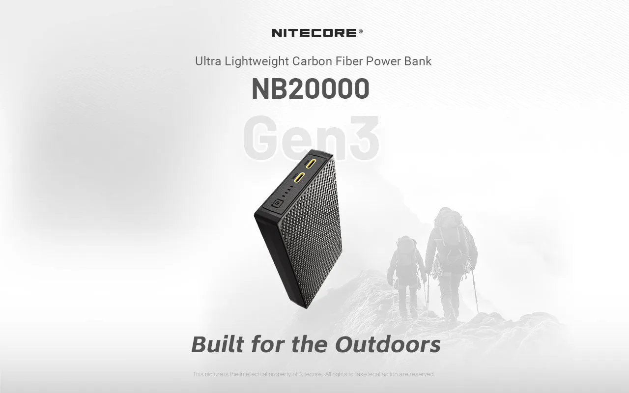 Nitecore NB20000 Gen 3 Dual USB-C Rechargeable Power Bank