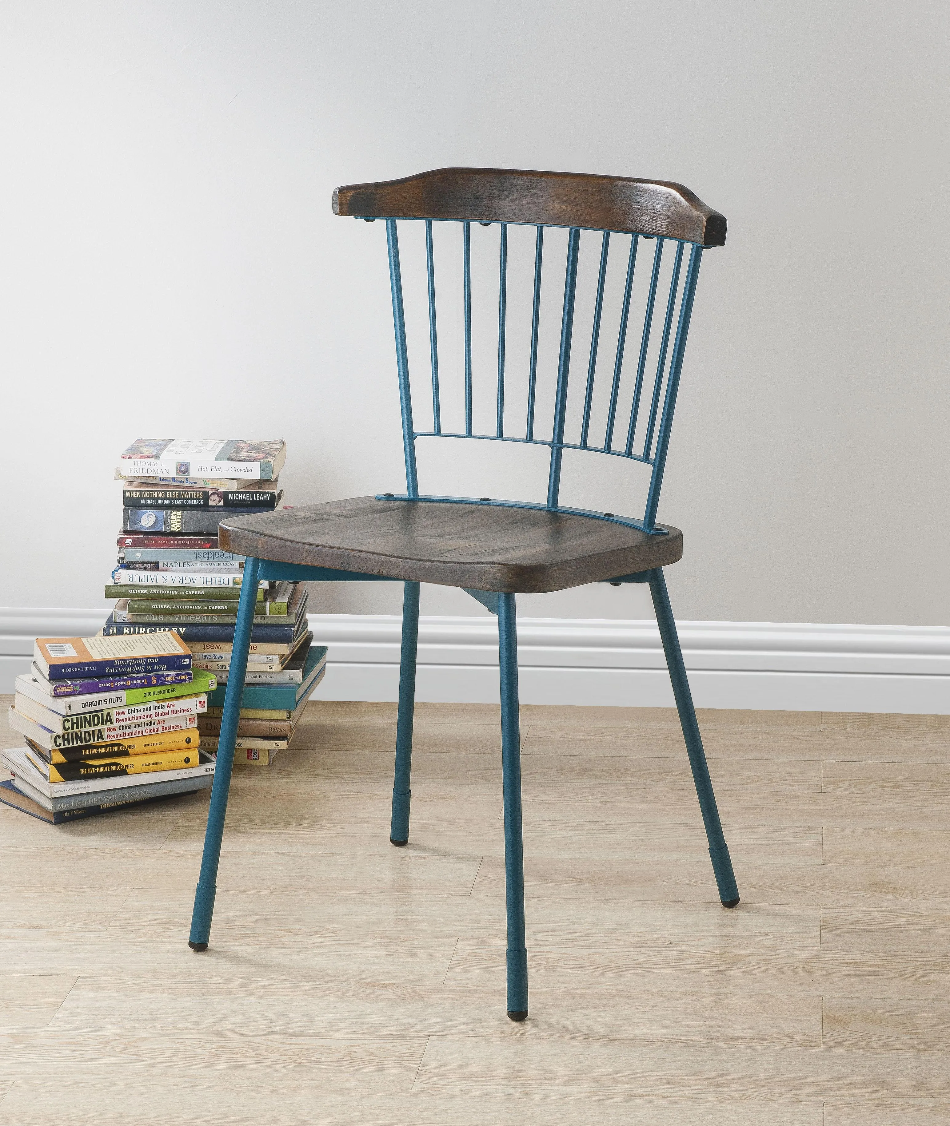 Orien Teal & Brown Oak Side Chair