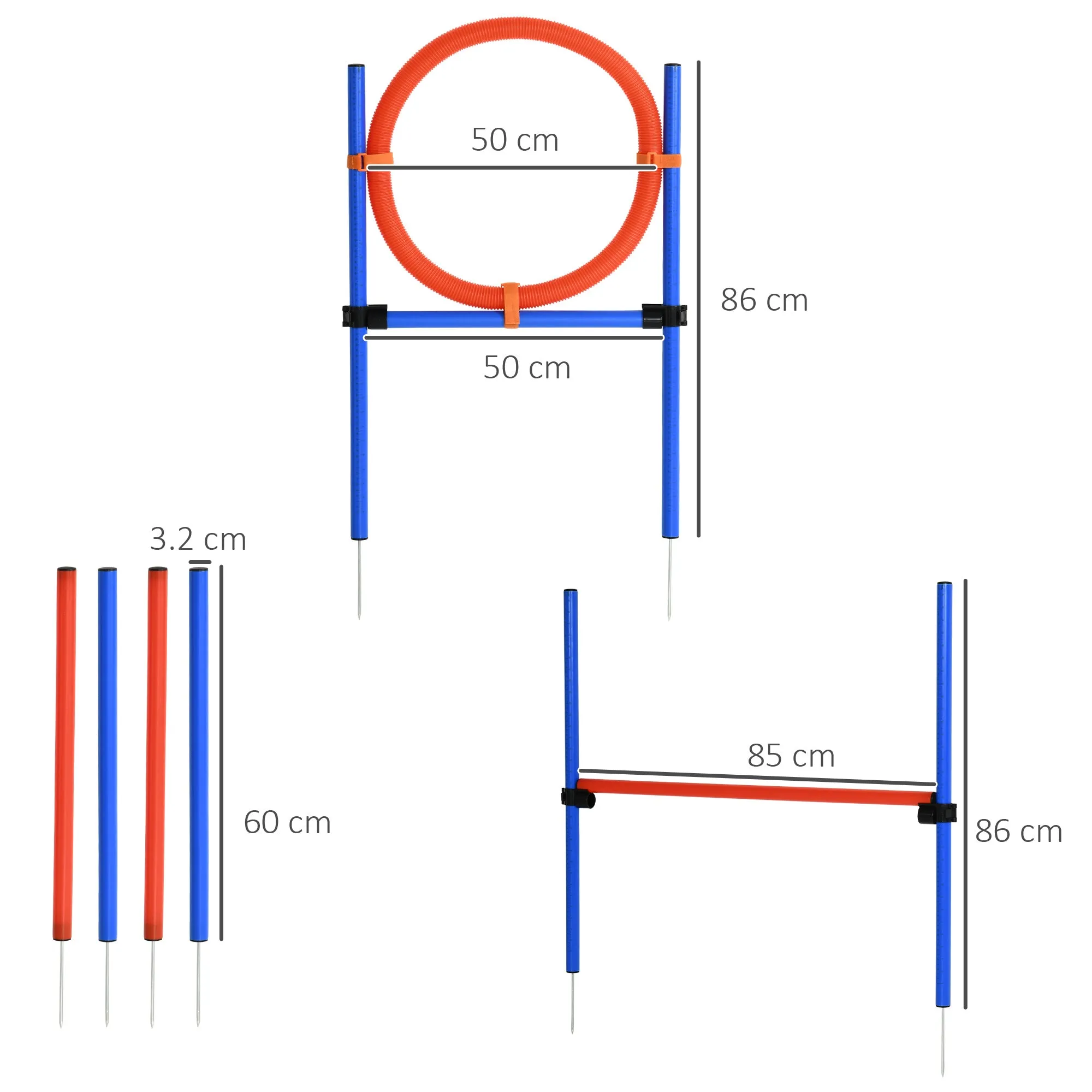 Pet Agility Training Equipment Dog Play Run Jump Obedience Training Set Adjustable (Pole   Hoop   Hurdle)