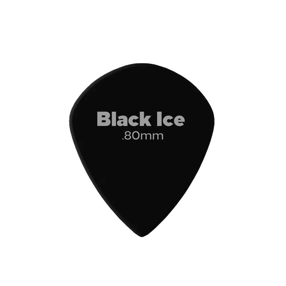 Planet Waves BLACK ICE Medium / Heavy Duralin Guitar Picks with Oversized Jazz Shape Surface Area (.80mm, 1.10mm) (10-Piece) | 3DBK4-100 X10, 3DBK6-100 X10