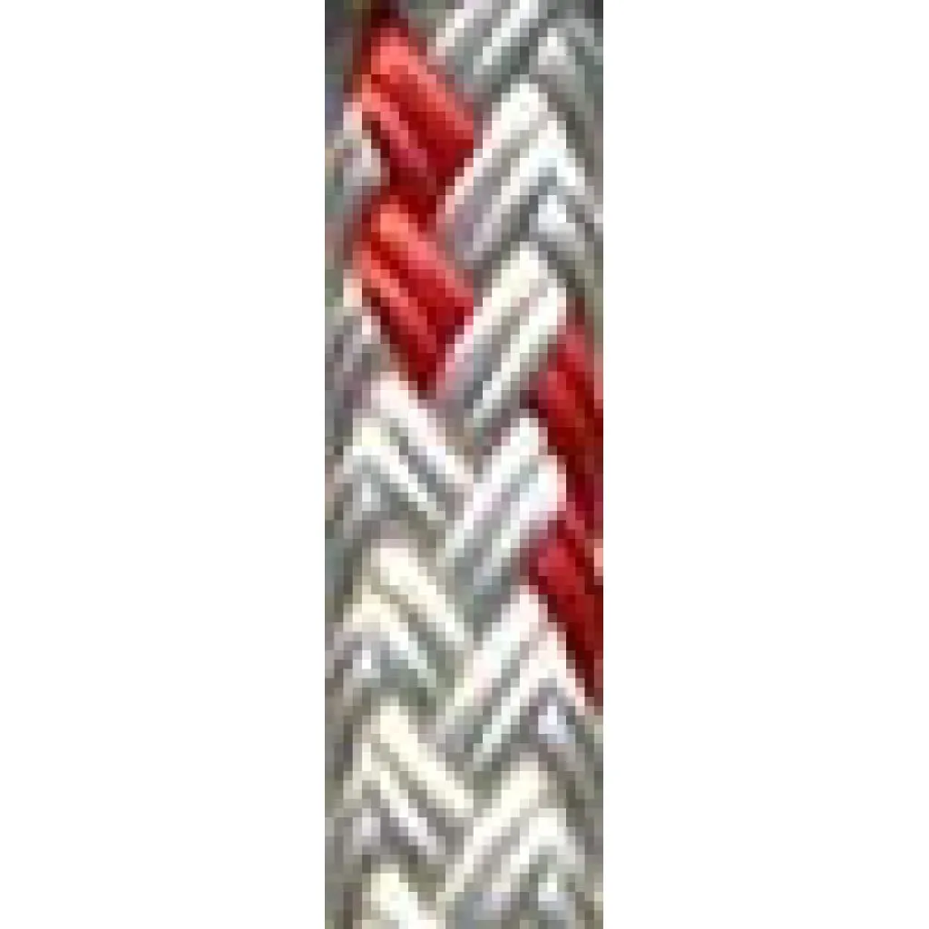 Polyester Braid - 1/4" White w/Red Tracer $/FT